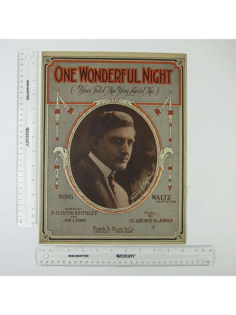 Sheet Music One Wonderful Night Clarence M. Jones F. Bushman Cover Antique 1914